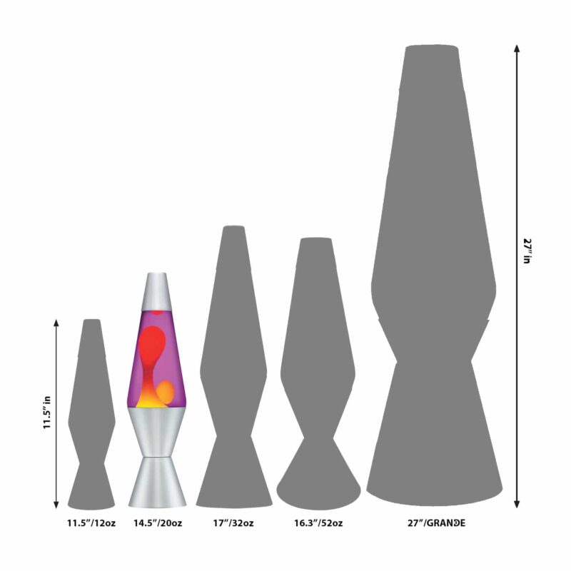 14.5” LAVA Lamp – Yellow/Purple/Silver - US 3482
