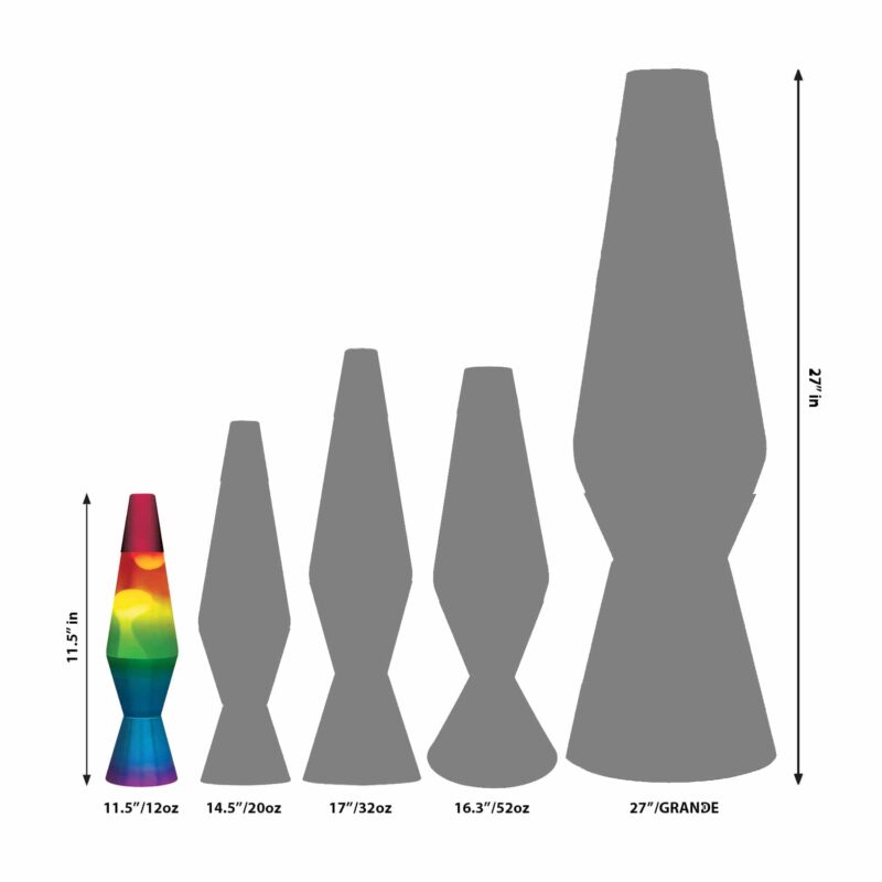 11.5″ LAVA Lamp Rainbow – White/Tricolor - US 9211