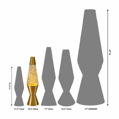 14.5″ LAVA Lamp Rainbow Glitter – Clear/Gold - US 7821