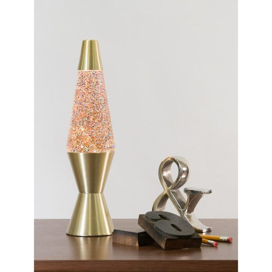 14.5″ LAVA Lamp Rainbow Glitter – Clear/Gold - US 7821