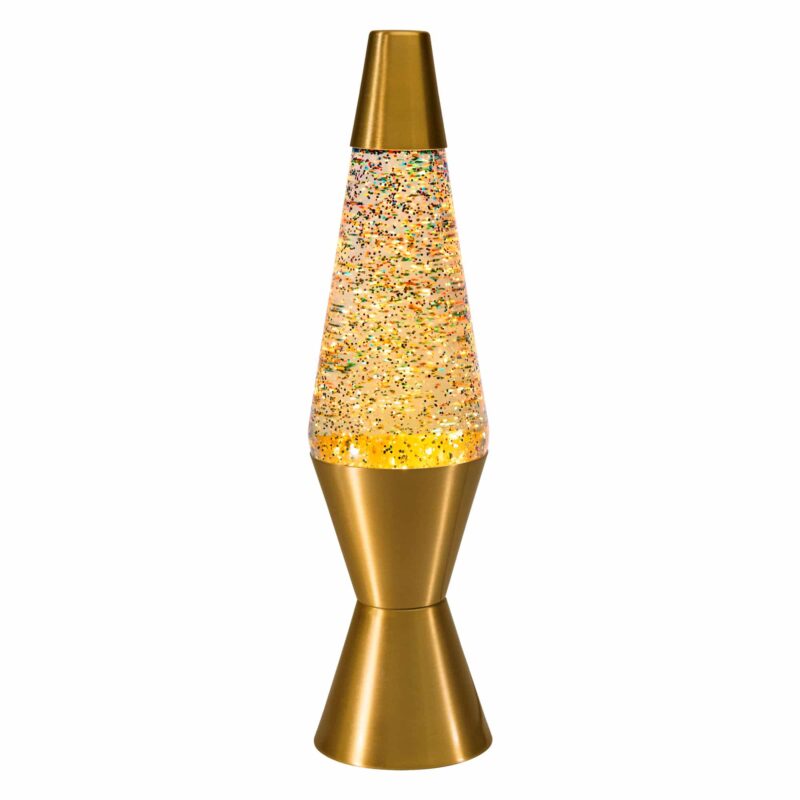 14.5″ LAVA Lamp Rainbow Glitter – Clear/Gold - US 7821