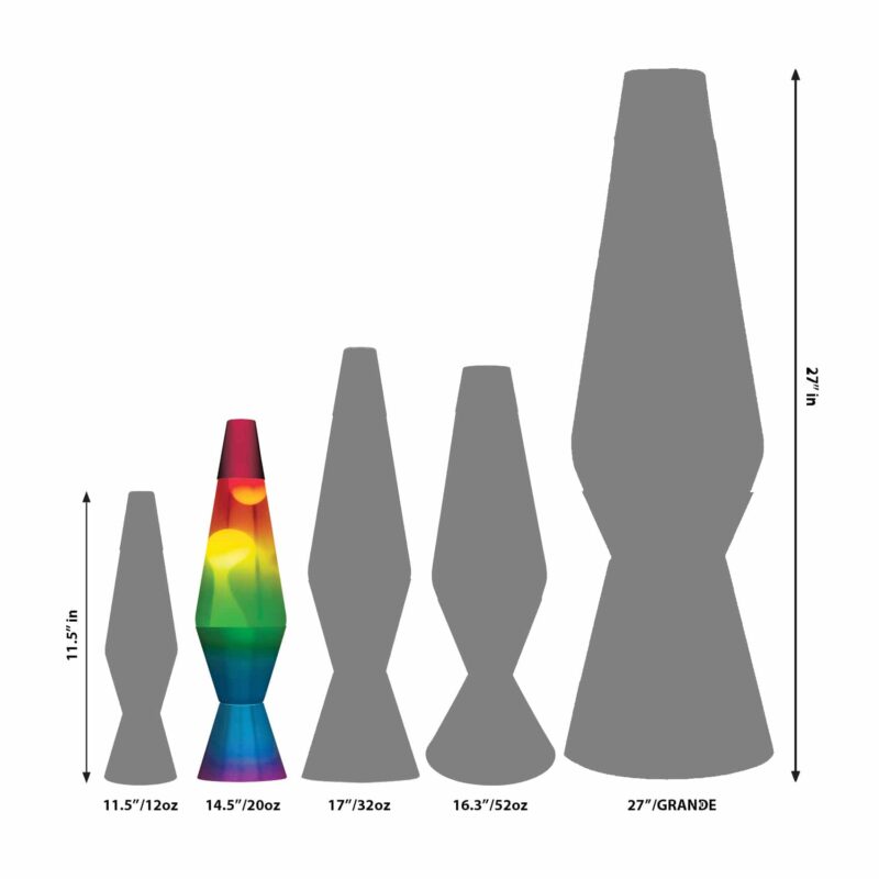 14.5” LAVA Lamp Rainbow – White/Clear/Tricolor - US 6149